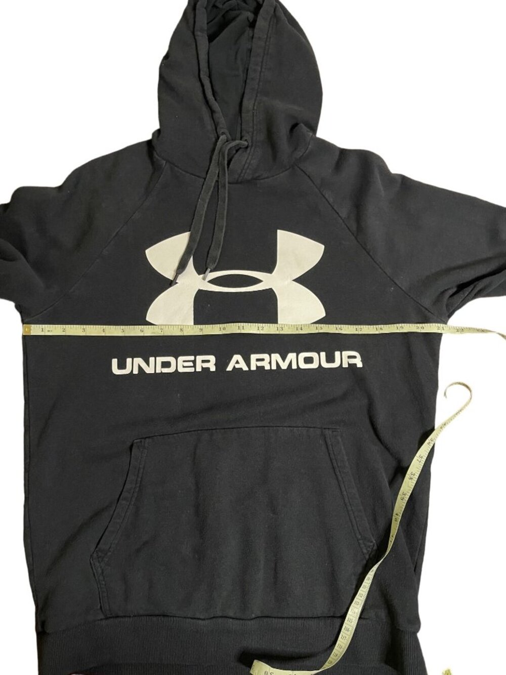 Mens Black Hoodie Pullover Sweatshirt Mens Size Medium Under Armour - Picture 8 of 13